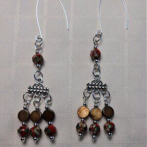 No 498 Beautiful handmade chandelier earrings with japanese metal beads